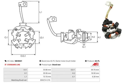 Suport perii, Alfa_romeo, Cadillac, Chevrolet, Fiat, Iveco, Lancia, Opel, Saab, Suzuki, 98x86x36 mm, AS-PL SBH0041
