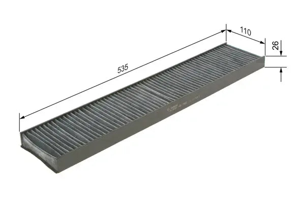 Filtru aer habitaclu, Ford, SEAT, 557x129x44 mm, Bosch 1987432328
