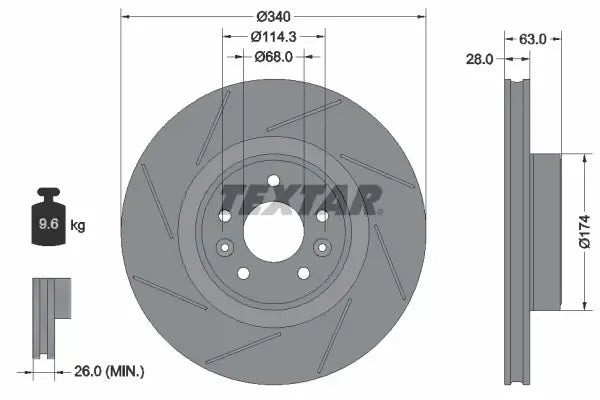 Disc frana, Renault Megane Iii Cupe, Ø340 mm, Textar 92282205