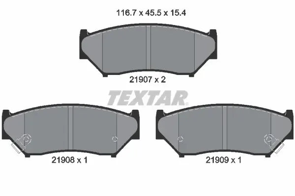 Set placute frana disc, Suzuki, Chevrolet Grand Vitara, Grand Vitara I Autoturism De Teren, Deschis, Jimny Autoturism De Teren, Inchis, Textar 2190701