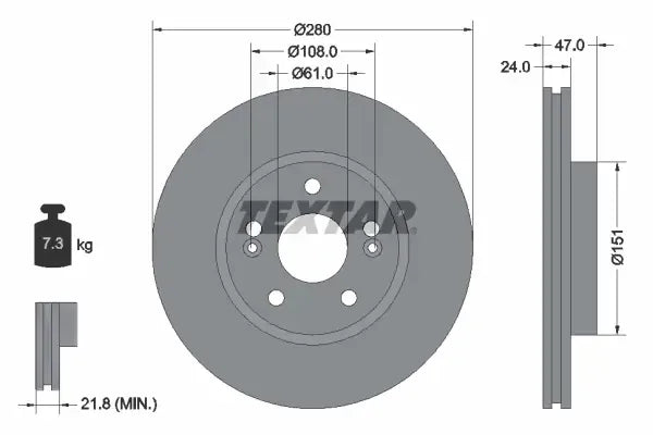 Disc frana Textar pentru Renault - 92118903