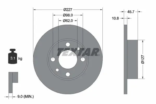 Disc frana Textar - 92019300