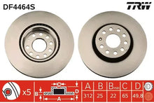 Disc frana, VW, Audi, Skoda, SEAT, Cupra, Buick A3 Sportback, Golf, Leon, Octavia, A3, Tiguan, A3 Limousine, Touran, Superb, Ø312 mm, TRW DF4464S
