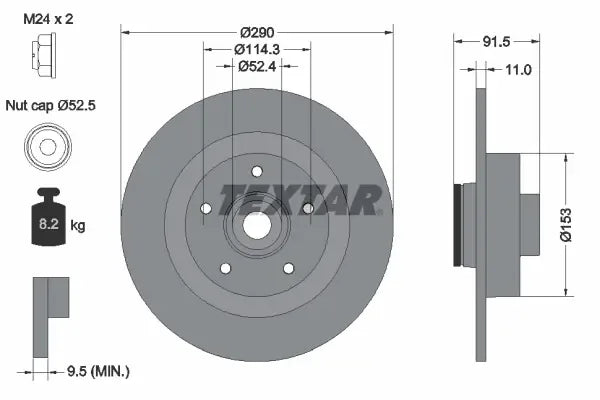 Disc frana Textar pentru Renault - 92316503