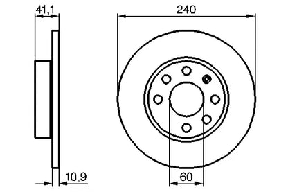 Disc frana, Opel, 263x263x57 mm, Bosch 0986479189