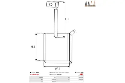 Perie electromotor, 73x54x42 mm, AS-PL SB9002