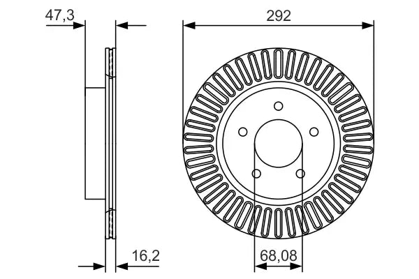 Disc frana, Nissan, Renault X-trail, Koleos, Qashqai, Austral, Leaf, Espace, Ø292 mm, Bosch 0986479D20