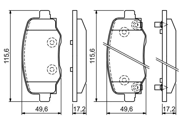 Set placute frana disc, Alfa Romeo, Fiat, Jeep, 140x100x84 mm, Bosch 0986494930
