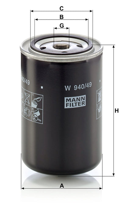Filtru Ulei Mann-Filter - W 940/49