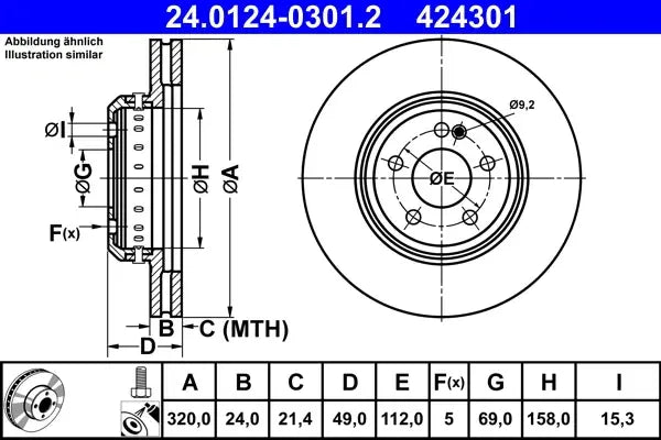 Disc frana, Mercedes-Benz Clasa Glc, Clasa E, Clasa C, Clasa Cls, Ø320.0 mm, TRW 24012403012