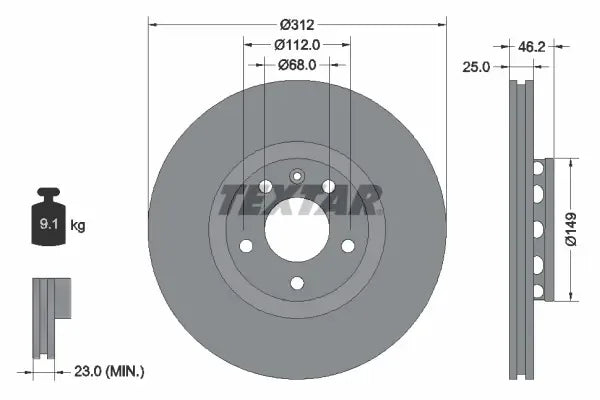 Disc frana Textar - 92106105