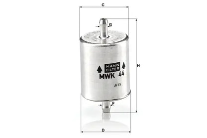 Filtru combustibil -Filter, BMW, Cagiva, Ducati, Triumph, 106x58x56 mm, Mann MWK44