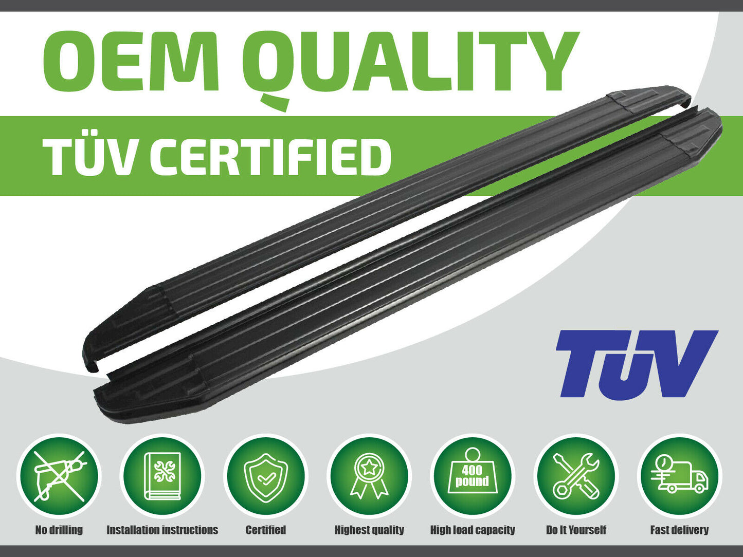 Trepte laterale RIVAL Premium Black (TUV), Audi Q5, 2008-2017