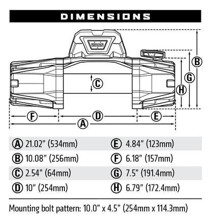 Troliu WARN VR EVO 12-S, Ford Ranger, 1998-